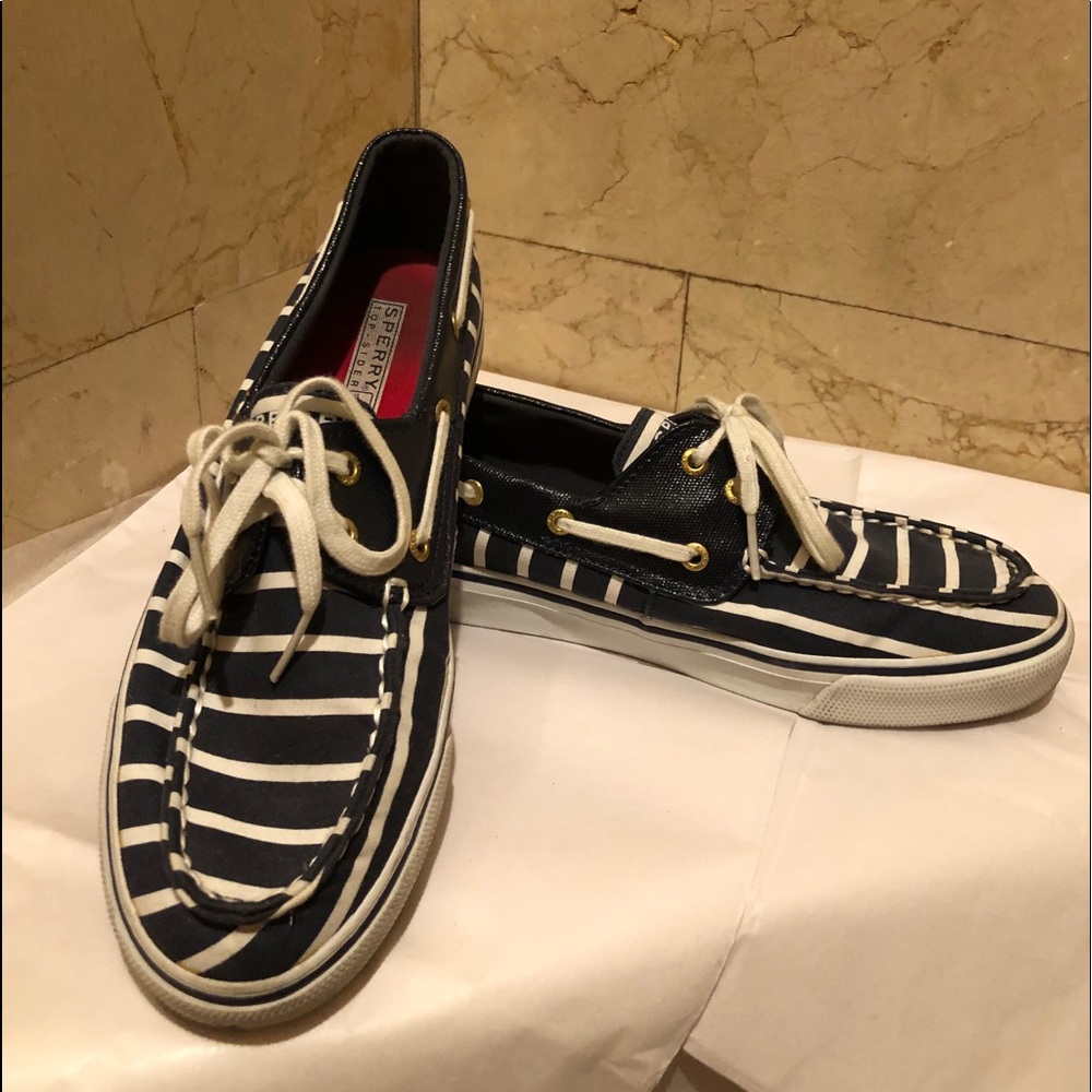 Sperry Biscayne Navy Stripe Boatshoe